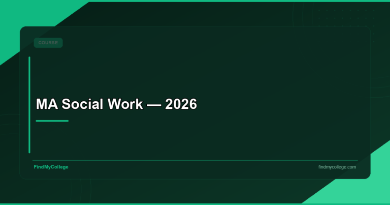 MA Social Work — 2026