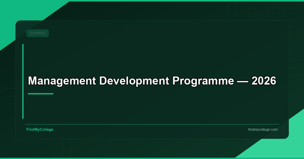 Management Development Programme 2026 – India | MDP Courses – FindMyCollege