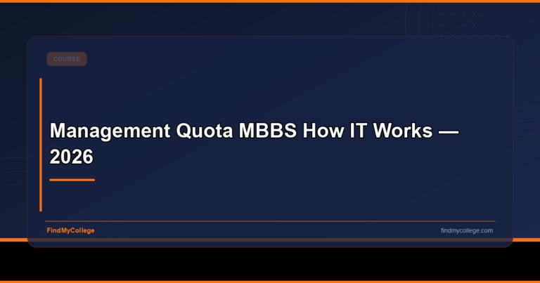 Management Quota MBBS How IT Works — 2026