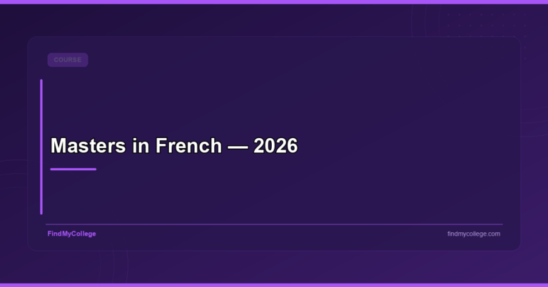 Masters in French — 2026