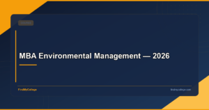 MBA Environmental Management — 2026