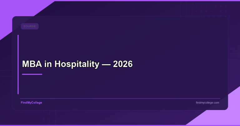 MBA in Hospitality — 2026