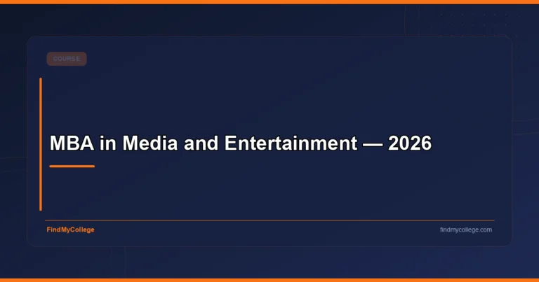 MBA in Media and Entertainment — 2026