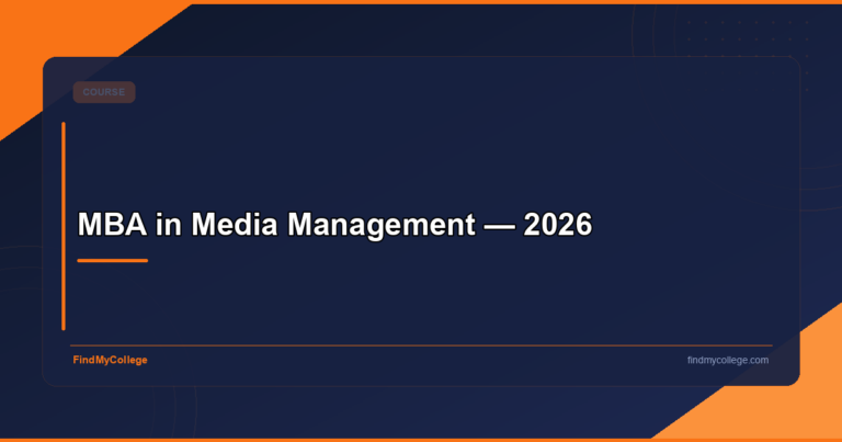 MBA in Media Management — 2026