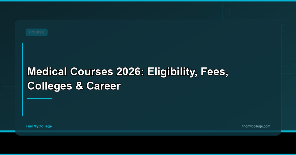 Medical Courses 2026: Eligibility, Fees, Colleges & Career