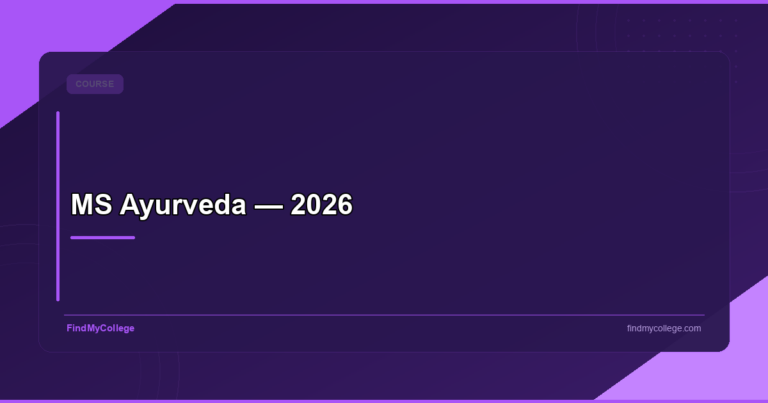 MS Ayurveda — 2026