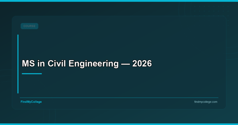 MS in Civil Engineering — 2026