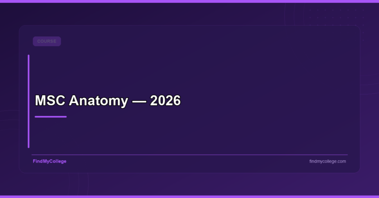 MSC Anatomy — 2026
