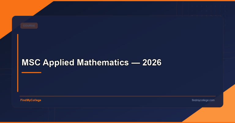MSC Applied Mathematics — 2026