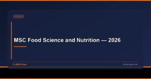 MSC Food Science and Nutrition — 2026