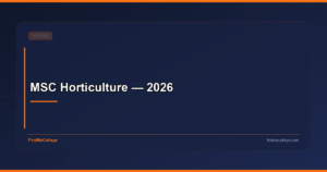 MSC Horticulture — 2026