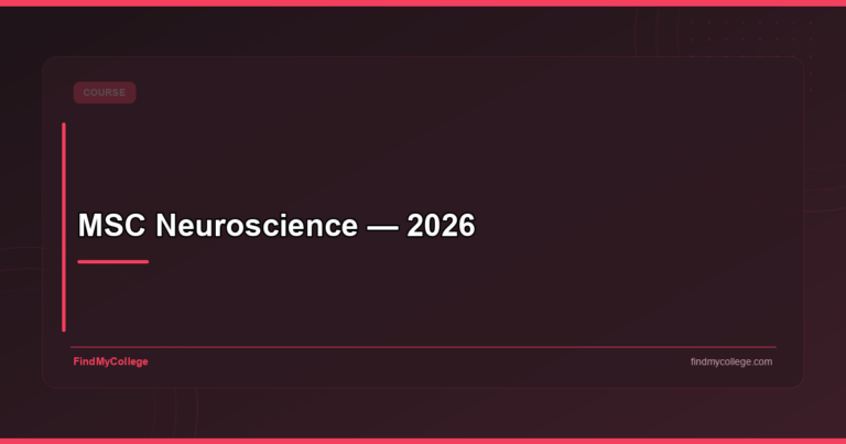 MSC Neuroscience — 2026