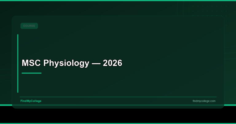 MSC Physiology — 2026