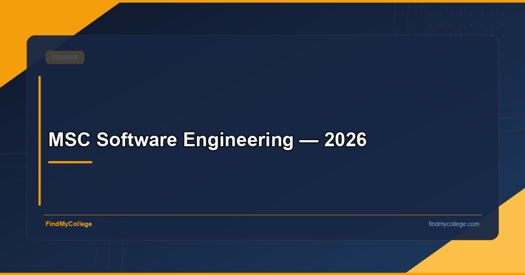 MSC Software Engineering 2026 Admissions, Fees & Colleges in India ...