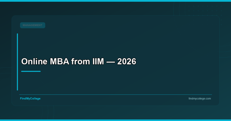Online MBA from IIM — 2026