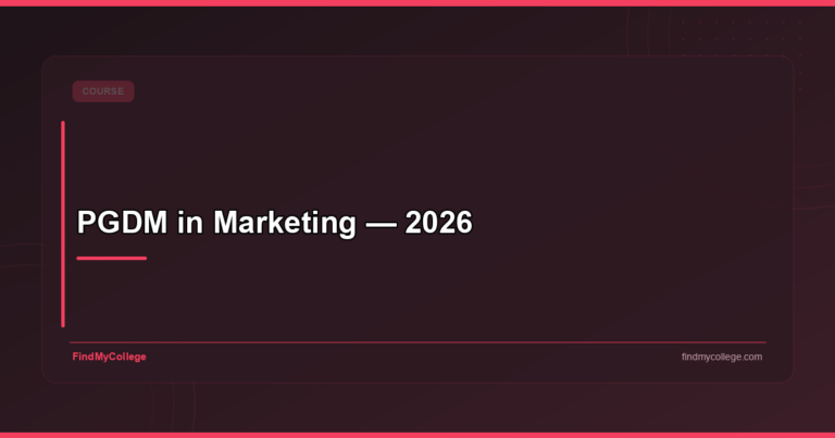 PGDM in Marketing — 2026
