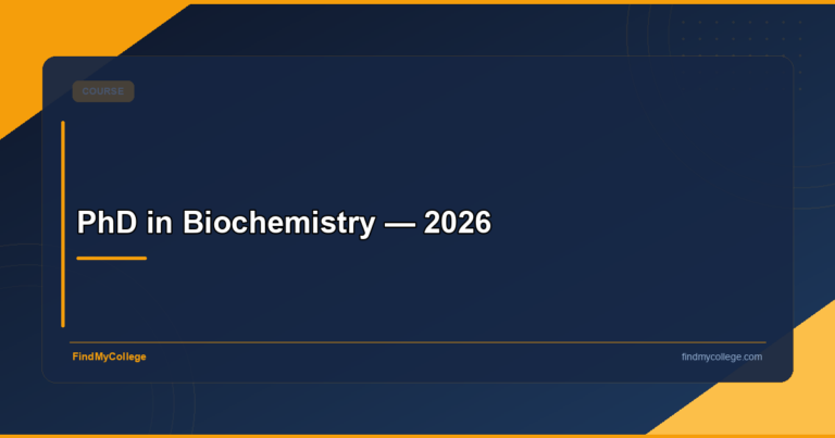 PhD in Biochemistry — 2026