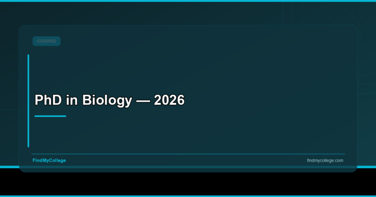 PhD in Biology — 2026