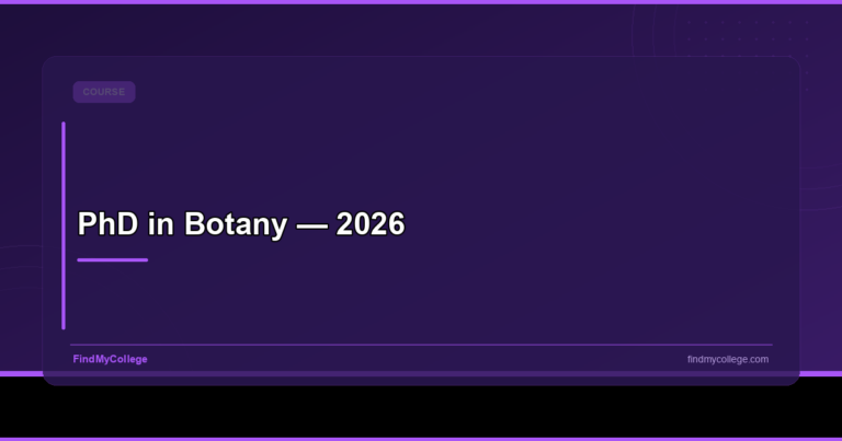 PhD in Botany — 2026