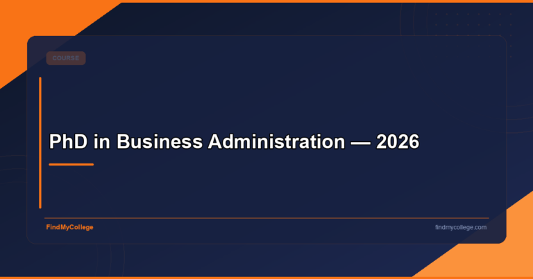 PhD in Business Administration — 2026