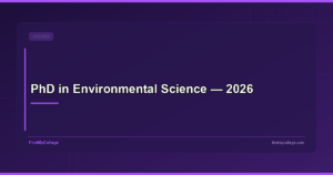 PhD in Environmental Science — 2026