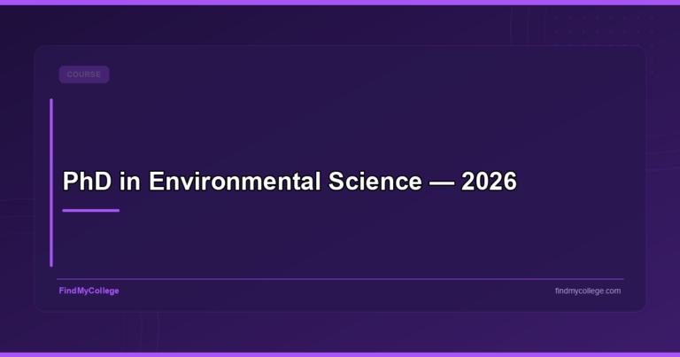 PhD in Environmental Science — 2026