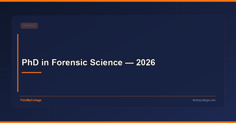 PhD in Forensic Science — 2026