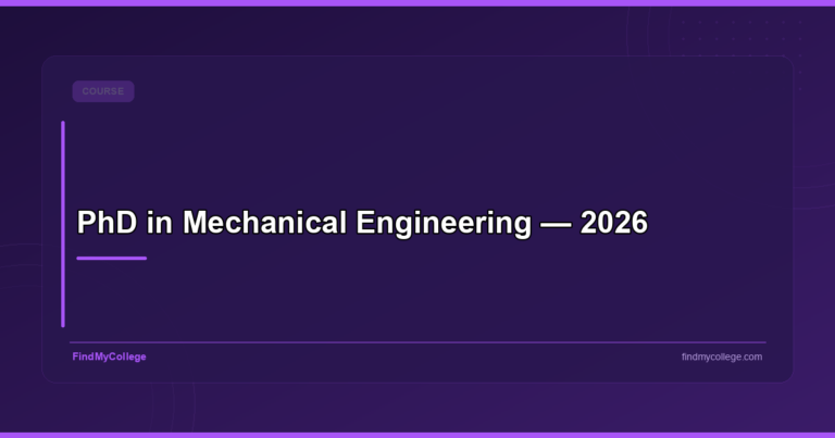 PhD in Mechanical Engineering — 2026