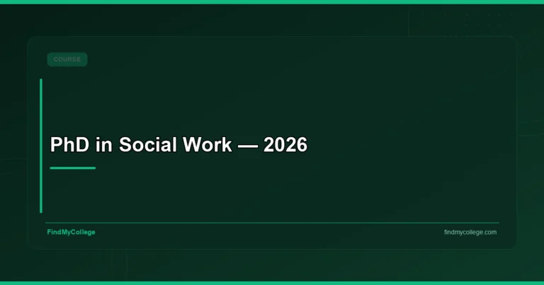PhD in Social Work — 2026