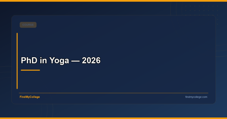 PhD in Yoga — 2026