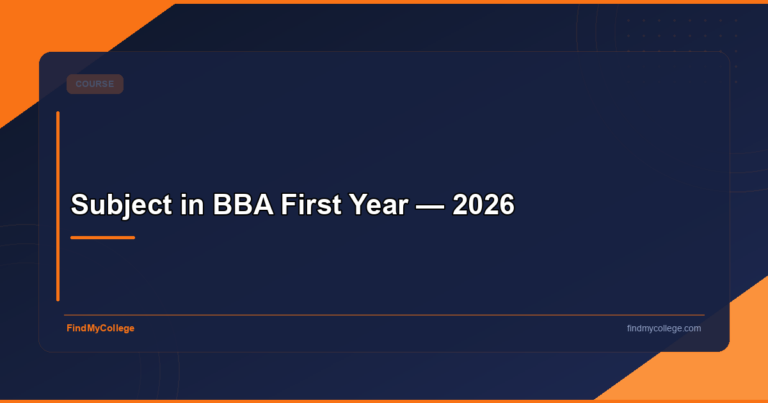 Subject in BBA First Year — 2026