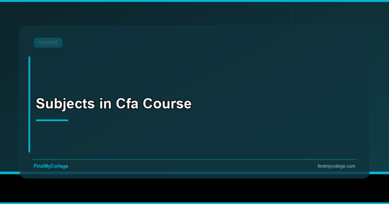 Subjects in Cfa Course