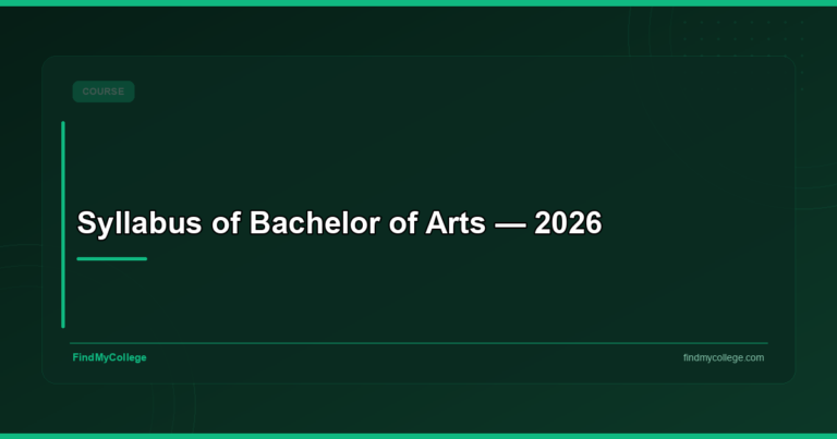 Syllabus of Bachelor of Arts — 2026