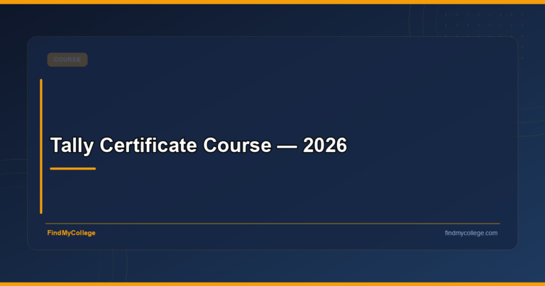 Tally Certificate Course — 2026