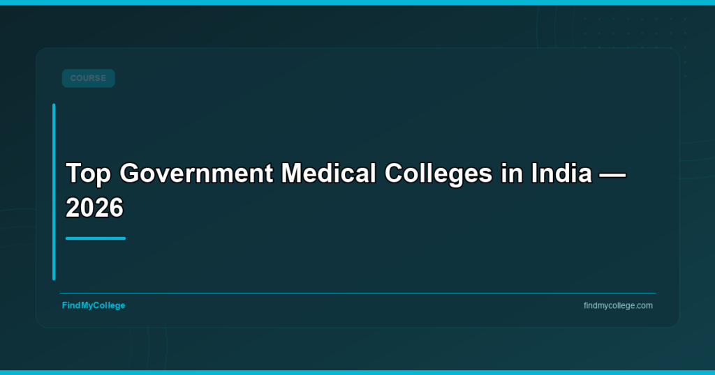 Top Government Medical Colleges in India — 2026 | FindMyCollege ...