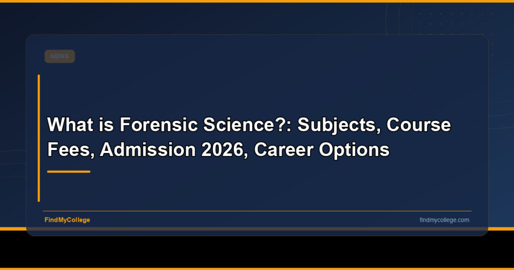 What is Forensic Science?: Subjects, Course Fees, Admission 2026, Career Options