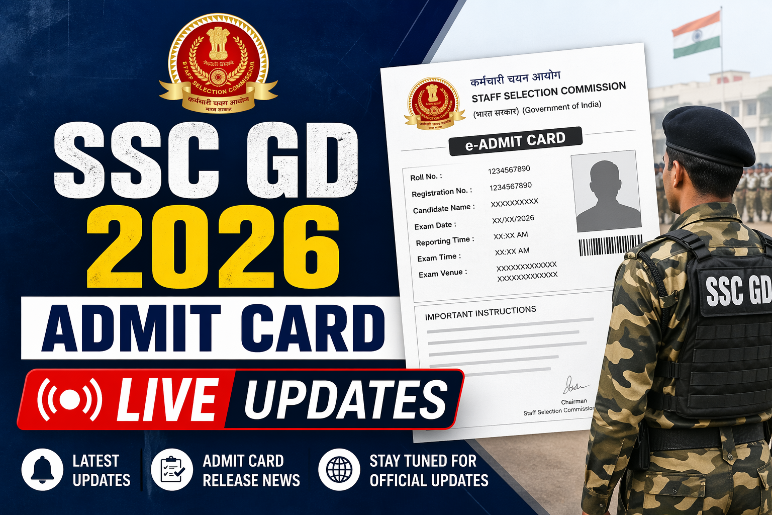 SSC GD 2026 Admit Card Live Updates