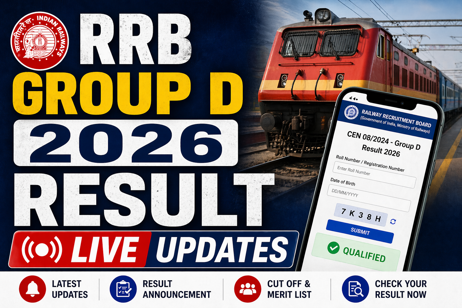 RRB Group D 2026 Result Live Updates