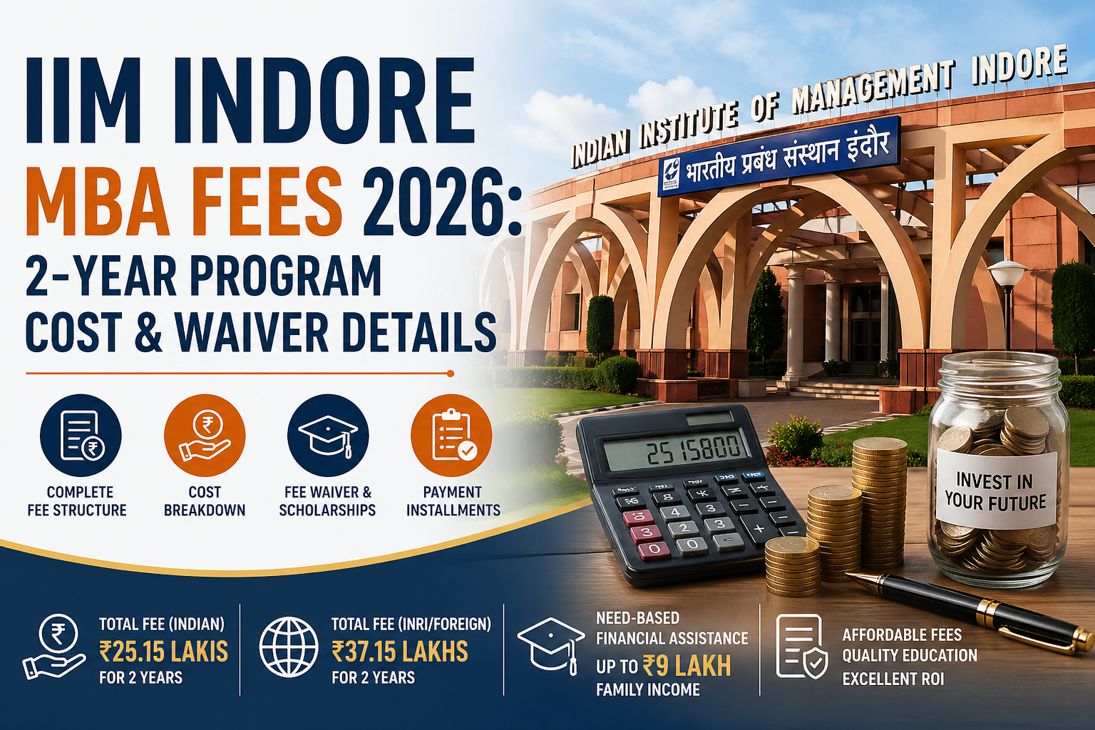 IIM Bodh Gaya MBA Fees 2026: Complete Cost, Waivers & Loan Options