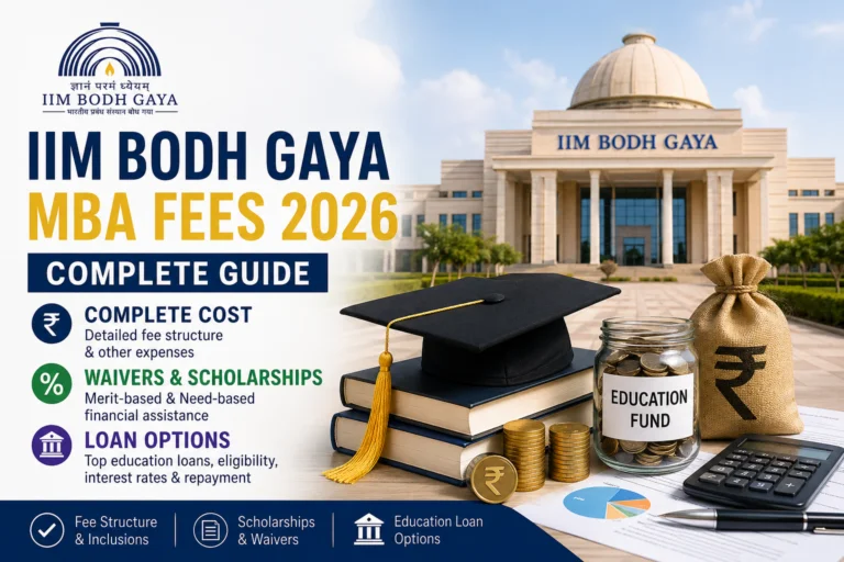 IIM Bodh Gaya MBA Fees 2026: Complete Cost, Waivers & Loan Options