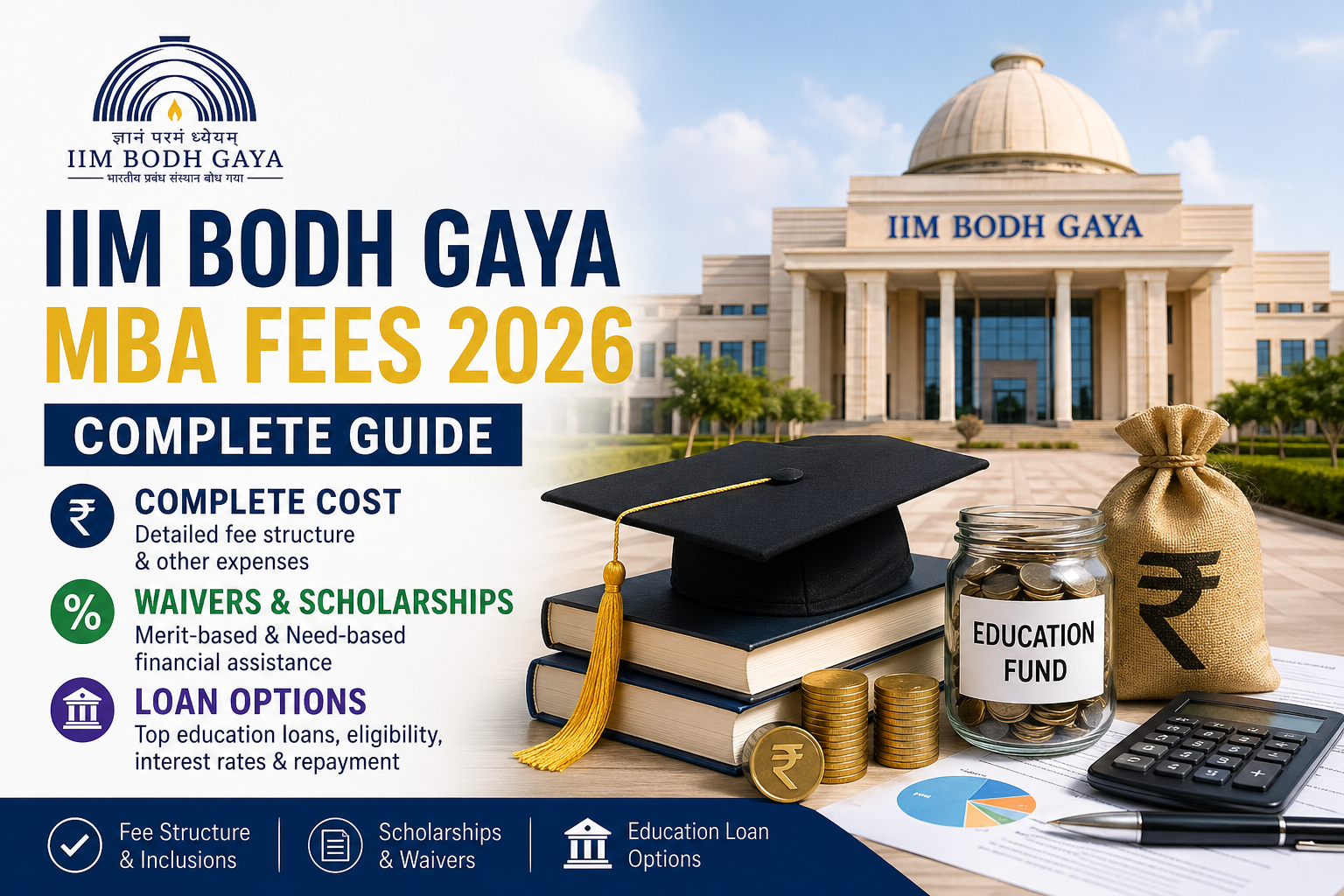 IIM Bodh Gaya MBA Fees 2026: Complete Cost, Waivers & Loan Options
