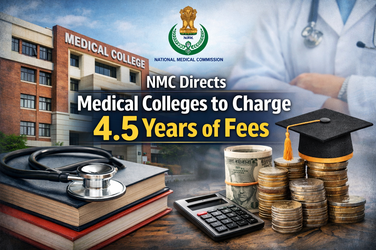 NMC Directs Medical Colleges to Charge Only 4.5 Years of Fees