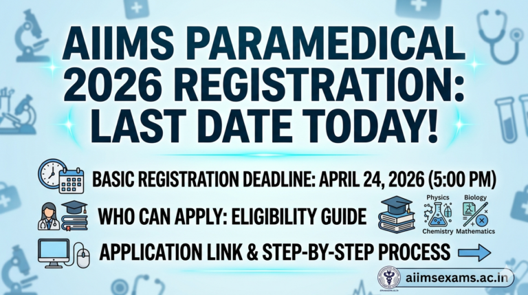 AIIMS BSc Nursing 2026 Application Form Last Date TODAY