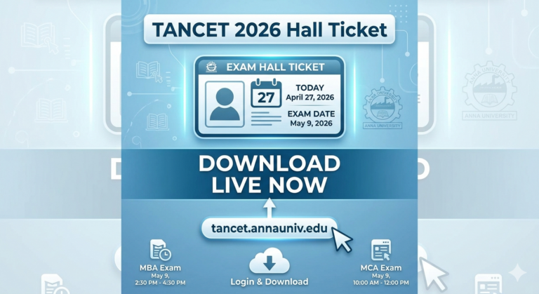 TANCET 2026 Hall Ticket Download (TODAY) LIVE