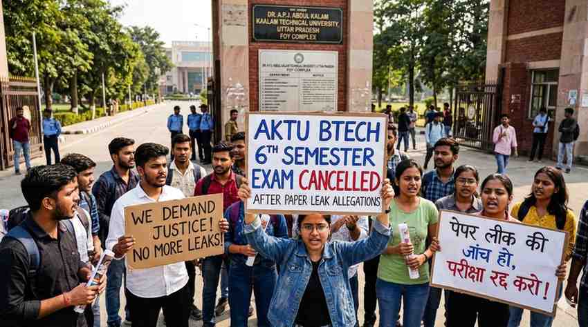 AKTU BTech 6th Semester Exam Cancelled After Paper Leak Allegations