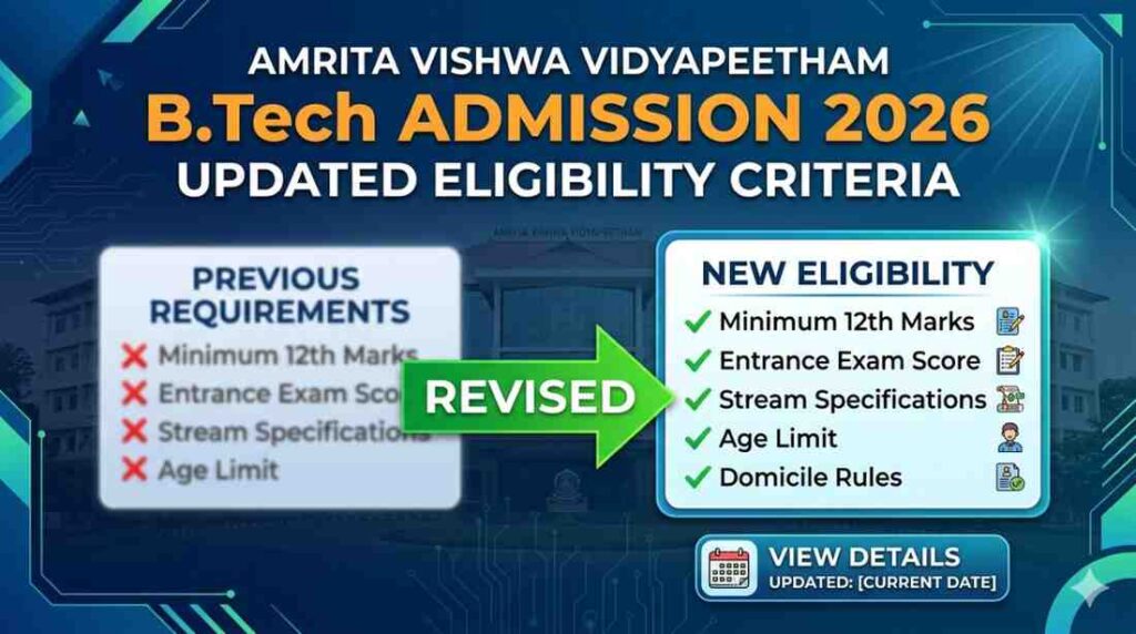 Amrita Revises BTech Admission 2026 Eligibility; AEEE CSAP Registration Closes Today