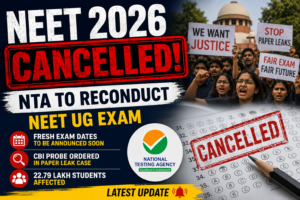 NEET 2026 Exam Cancelled! NTA to Reconduct NEET UG Exam; Check Details