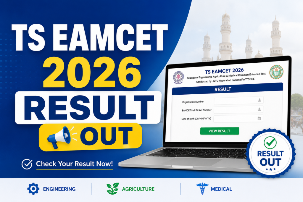 TS EAMCET 2026 Result (OUT) @ eapcet.tgche.ac.in; Live Updates on ...