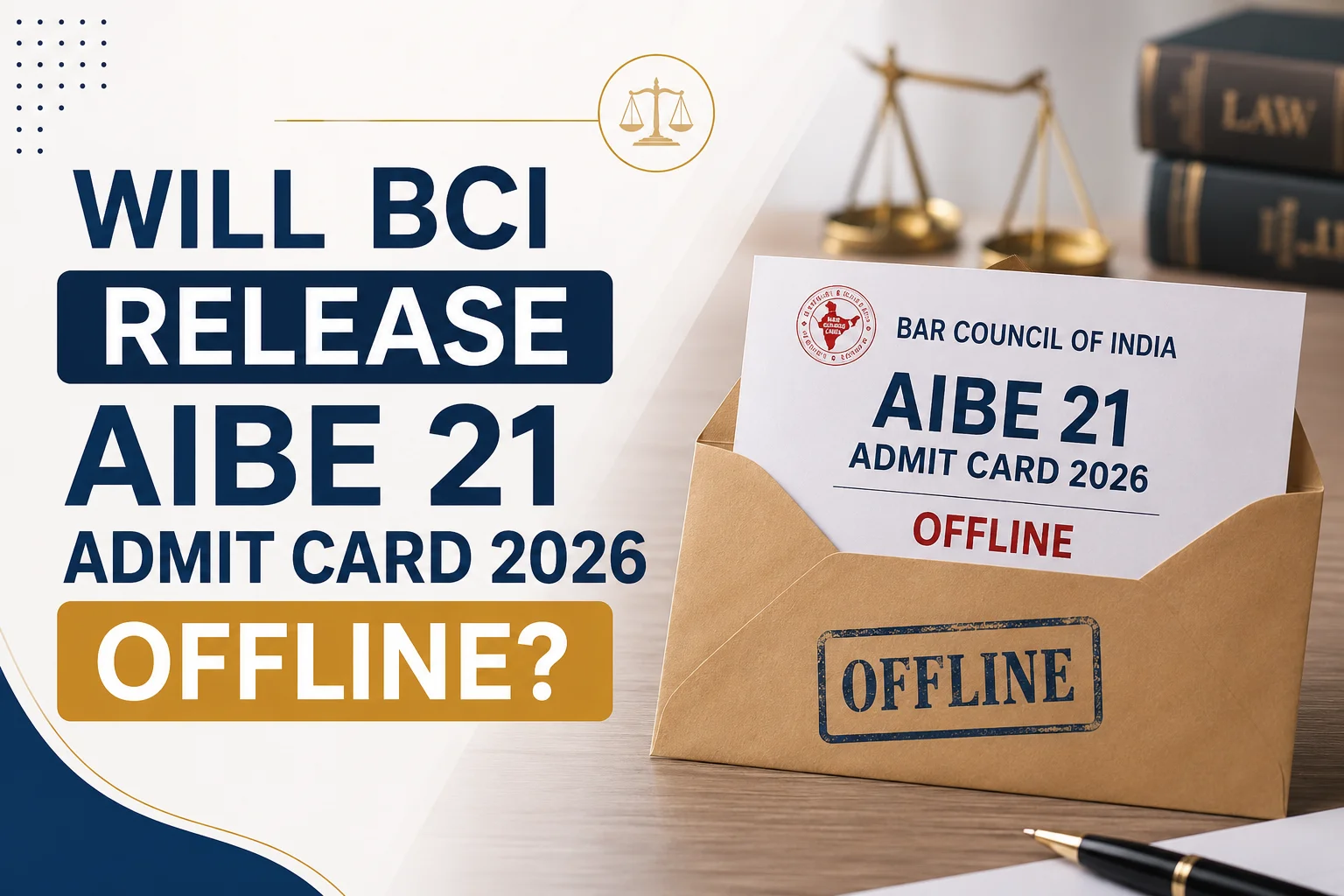 Will BCI Release AIBE 21 Admit Card 2026 Offline?
