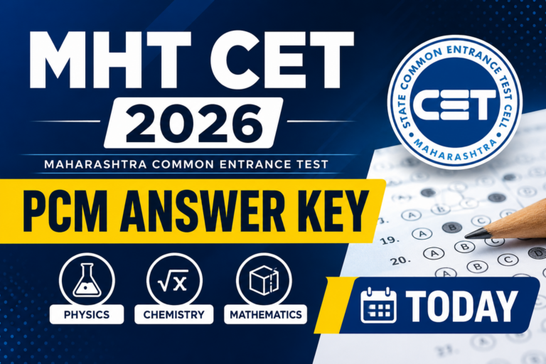 MHT CET 2026 PCM Answer Key (Today)